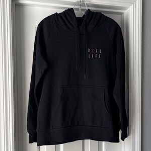 Reel Life Black Hoodie Sweatshirt for Women